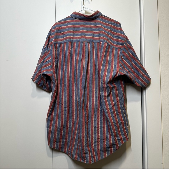 VTG Eddie Bauer Short Sleeve Striped Button Down Shirt Men’s XL - Picture 5 of 5